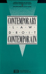 Cover of Contemporary law by International Congress of Comparative Law (13th 1990 Montréal, Québec)