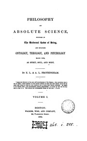 Cover of Philosophy Philosophy as absolute science by Ephraim Langdon Frothingham