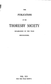 Front cover of The Publications of the Thoresby Society by Thoresby Society