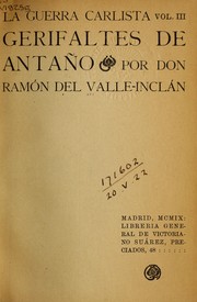 Front cover of Gerifaltes de antaño by Ramón del Valle Inclán