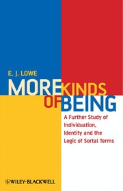 Front cover of More kinds of being by Lowe, E. J.