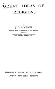 Front cover of Great ideas of religion by James Gilliland Simpson
