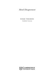 Front cover of MORAL DISAGREEMENT by FOLKE TERSMAN