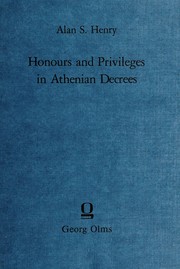Cover of Honours and privileges in Athenian decrees by Alan S. Henry