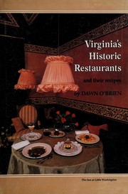 Cover of Virginia's historic restaurants and their recipes by Dawn O'Brien