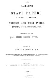 Front cover of Calendar of State Papers, Colonial Series ... by Great Britain. Public Record Office