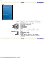 Cover of Russell vs. Meinong by Nicholas Griffin