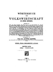 Cover of Wörterbuch der Volkswirtschaft in zwei Bänden by Ludwig Elster