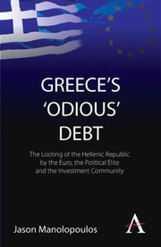 Cover of Greece's 'odious' debt by Jason Manolopoulos