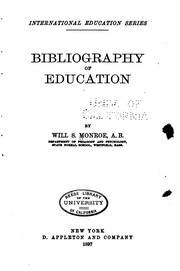 Front cover of Bibliography of education by Will Seymour Monroe