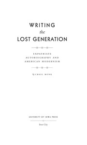Cover of Writing the lost generation by Craig Monk