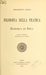 Front cover of Filosofia della pratica by Benedetto Croce