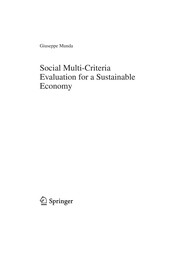 Front cover of Social multi-criteria evaluation for a sustainable economy by Giuseppe Munda