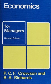Front cover of Economics for managers by P. C. F. Crowson