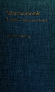 Cover of Microeconomic laws by Alexander Rosenberg