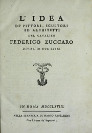 Front cover of L'idea de' pittori, scultori ed architetti by Federico Zuccaro