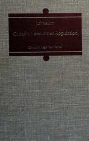 Front cover of Canadian securities regulation by David L. Johnston