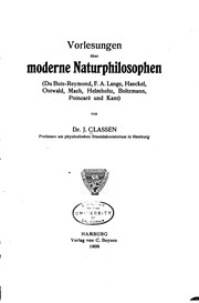 Front cover of Vorlesungen über moderne Naturphilosophen by Johannes Wilhelm Classen