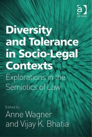 Cover of Diversity and tolerance in socio-legal contexts by Anne Wagner