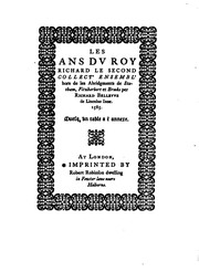 Front cover of Les ans du roy Richard le Second by Richard Bellewe