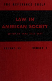 Front cover of Law in American society by Sara Toll East