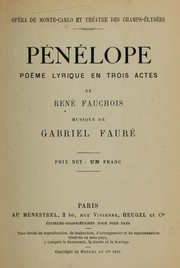 Front cover of Pénélope by Gabriel Fauré