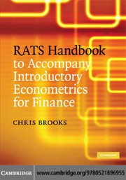 Front cover of RATS handbook to accompany Introductory econometrics for finance by Chris Brooks