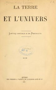 Front cover of La terre et l'univers by M.-Edouard Méthot