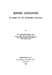 Front cover of Modern civilization in some of its economic aspects by William Cunningham