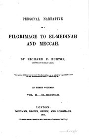 Front cover of Personal narrative of a pilgrimage to el Medinah and Meccah by Richard Francis Burton