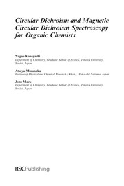 Front cover of Circular dichroism and magnetic circular dichroism spectroscopy for organic chemists by Nagao Kobayashi
