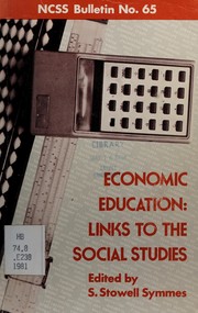 Front cover of Economic education by S. Stowell Symmes