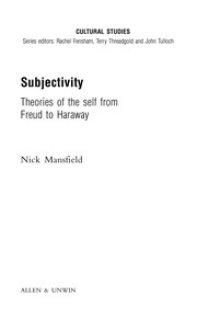 Cover of Subjectivity by Nick Mansfield