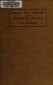 Front cover of Science and thought in the fifteenth century by Lynn Thorndike
