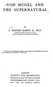 Front cover of Von Hügel and the supernatural by Arthur Hazard Dakin