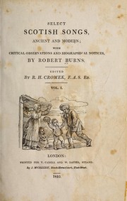 Cover of Select Scotish songs by Robert Burns