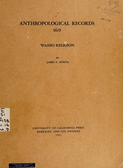 Cover of Washo religion by James F. Downs