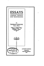 Cover of Essays by O'Hagan, Thomas