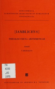 Front cover of (Iamblichi) theologumena arithmeticae by V. De Falco Iamblichus