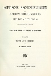 Cover of Koptische Rechtsurkunden des achten Jahrhunderts aus Dj eme (Theben) by Walter Ewing Crum Q7964790