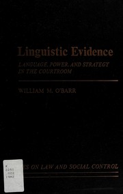Cover of Linguistic Evidence by William M. O'Barr