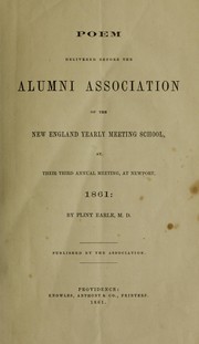 Front cover of Poem delivered before the Alumni association of the New England Yearly Meeting School by Pliny Earle