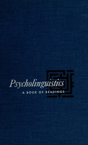 Cover of Psycholinguistics by Sol Saporta