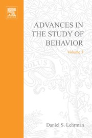 Front cover of Advances in the study of behavior by Daniel S. Lehrman