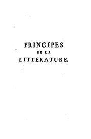 Cover of Principes de la littérature by Charles Batteux