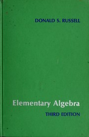 Cover of Elementary algebra by Donald S. Russell