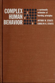Cover of Complex human behavior by Arthur W. Staats