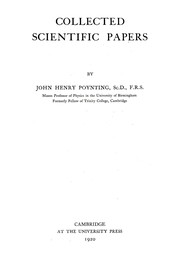 Cover of Collected scientific papers by J. H. Poynting