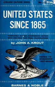 Front cover of An Outline history of the United States since 1865 by John Allen Krout