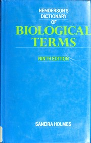 Front cover of A dictionary of biological terms by I. F. Henderson